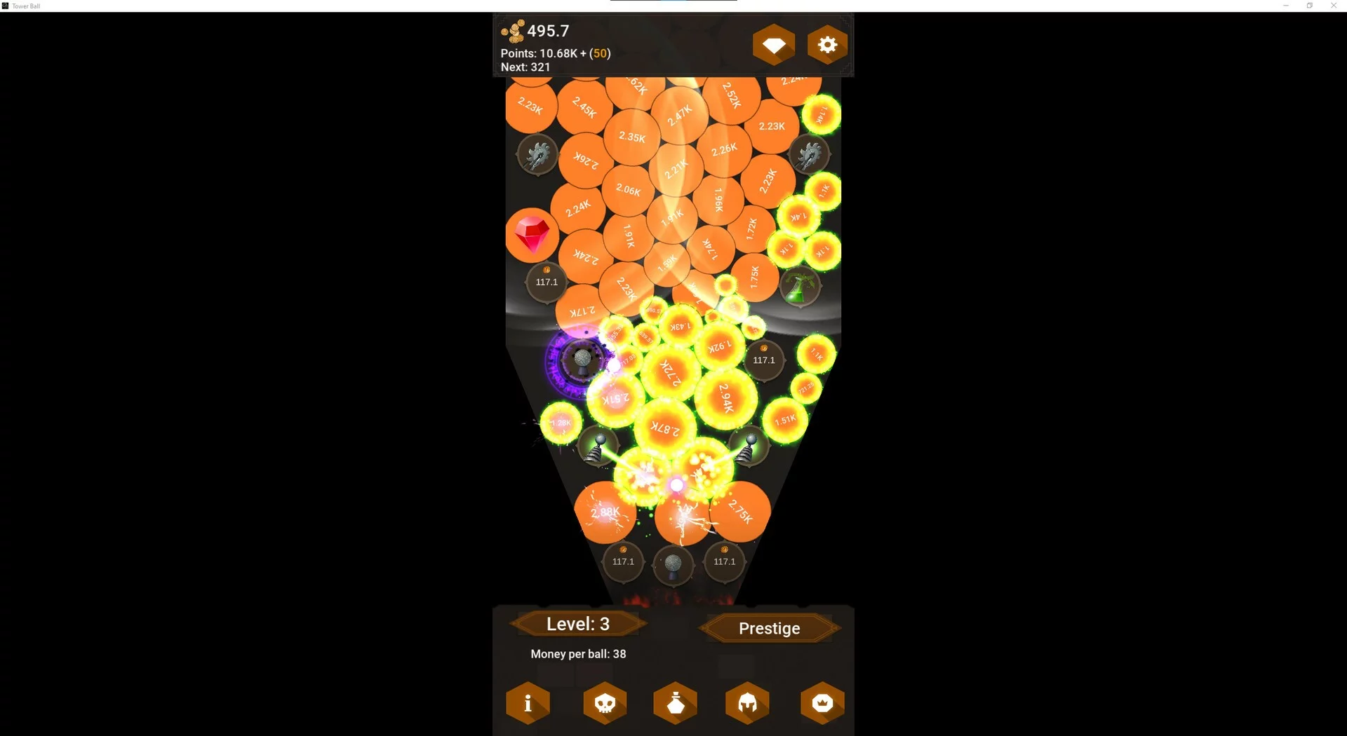 Изображение игры: Tower Ball - Incremental Tower Defense