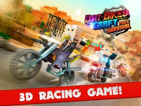 Изображение игры: Dirt Bikes Craft Survival. Shooting Motorcross Race For Boys Free