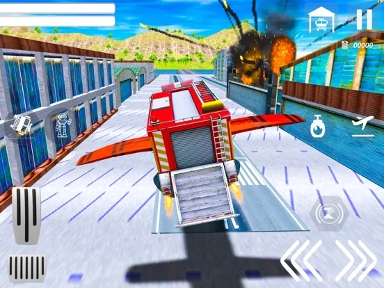 Изображение игры: Real Flying Fire Truck Robot