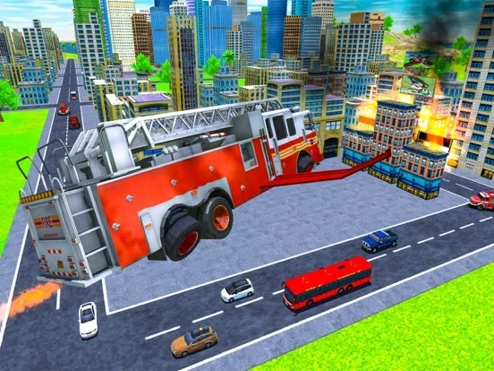 Изображение игры: Real Flying Fire Truck Robot
