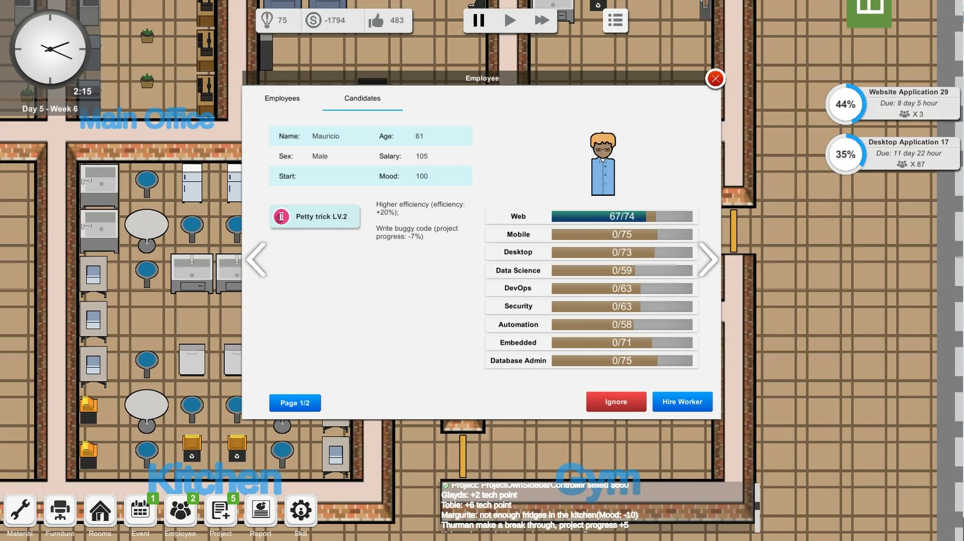 Изображение игры: Outsourcing - IT company simulator
