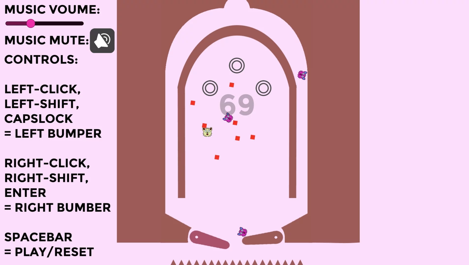 Изображение игры: Endless Furry Pinball 2D