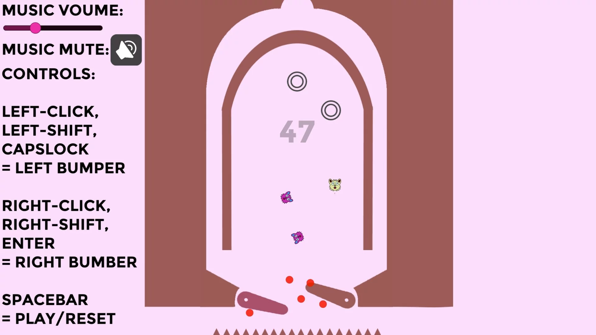 Изображение игры: Endless Furry Pinball 2D