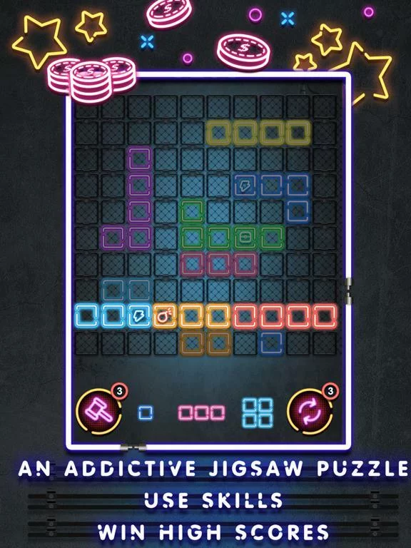 Изображение игры: Neon Blocks 2021