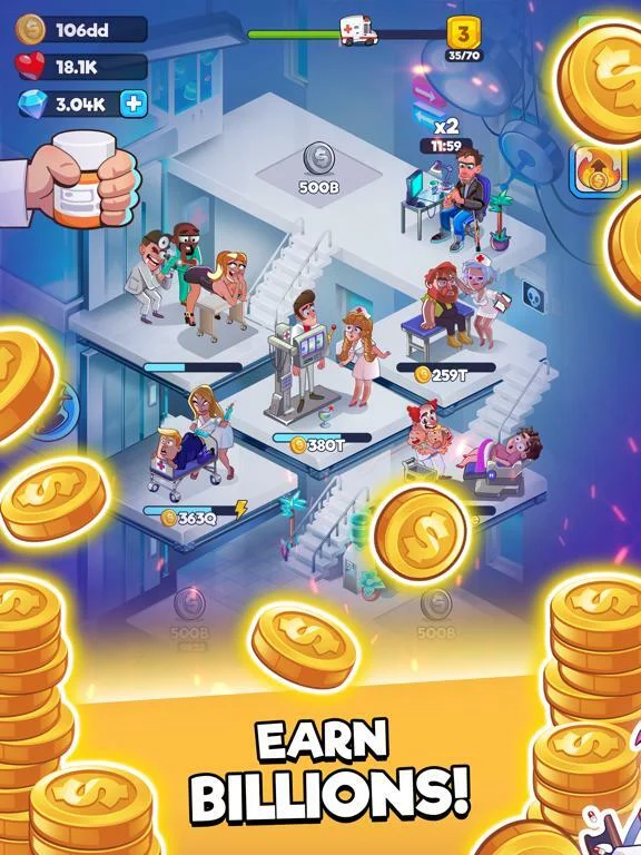 Изображение игры: Crazy Hospital - Idle Clicker