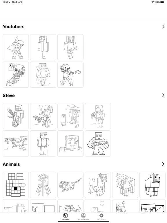 Изображение игры: MineColor - MineCraft Coloring
