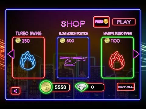 Изображение игры: Neon City Swing-ing: Super-fly Glow-ing Rag-Doll with a Rope
