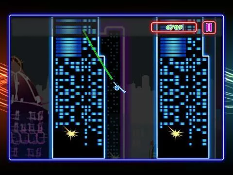 Изображение игры: Neon City Swing-ing: Super-fly Glow-ing Rag-Doll with a Rope