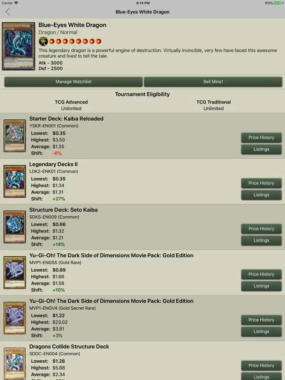 Изображение игры: Card Prices: Yu-Gi-Oh Edition