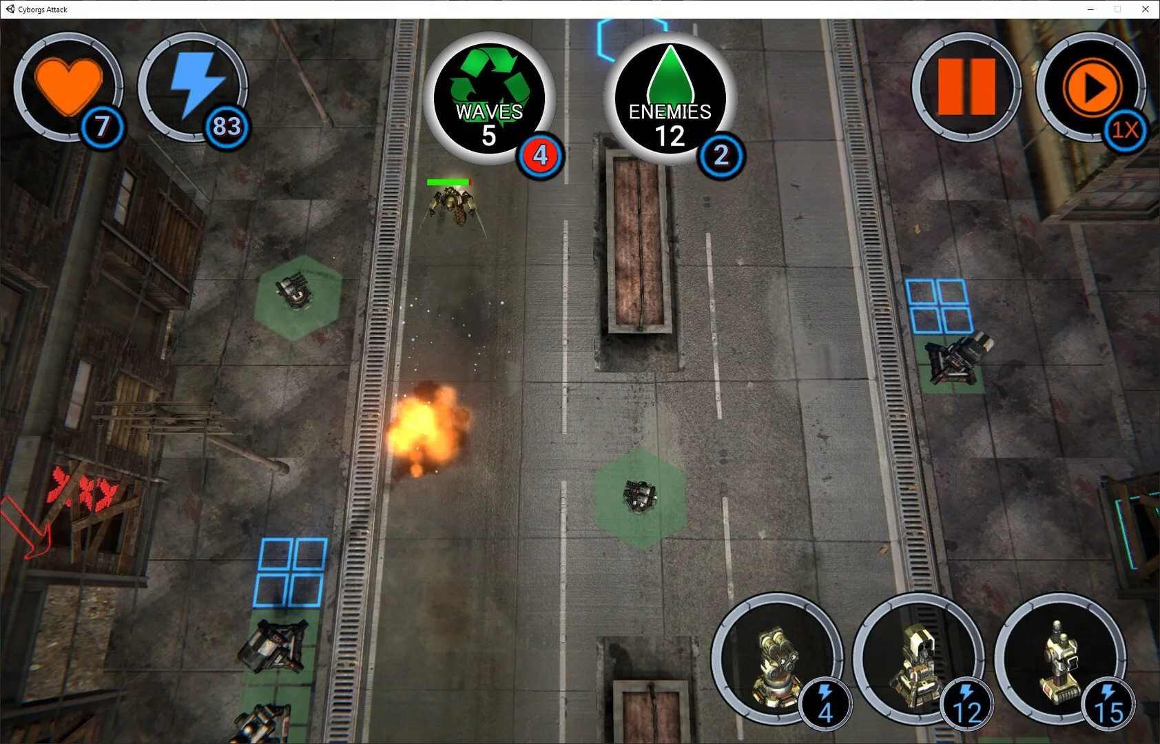 Изображение игры: Cyborgs Attack