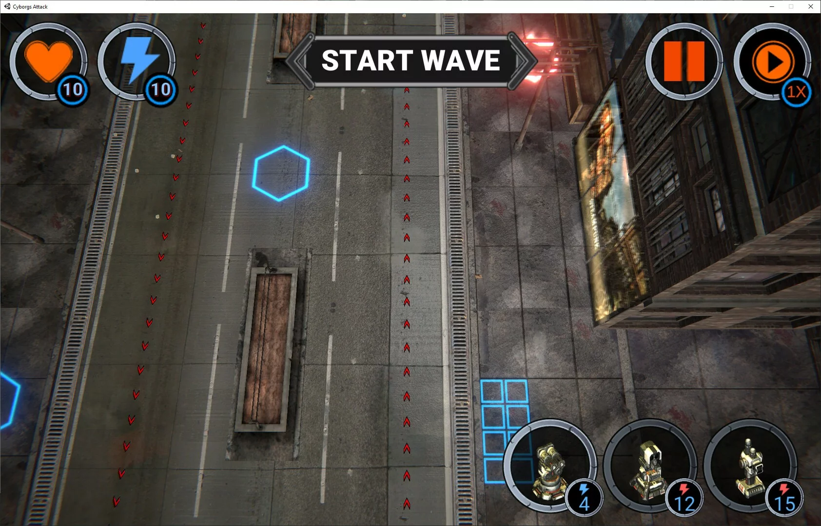 Изображение игры: Cyborgs Attack