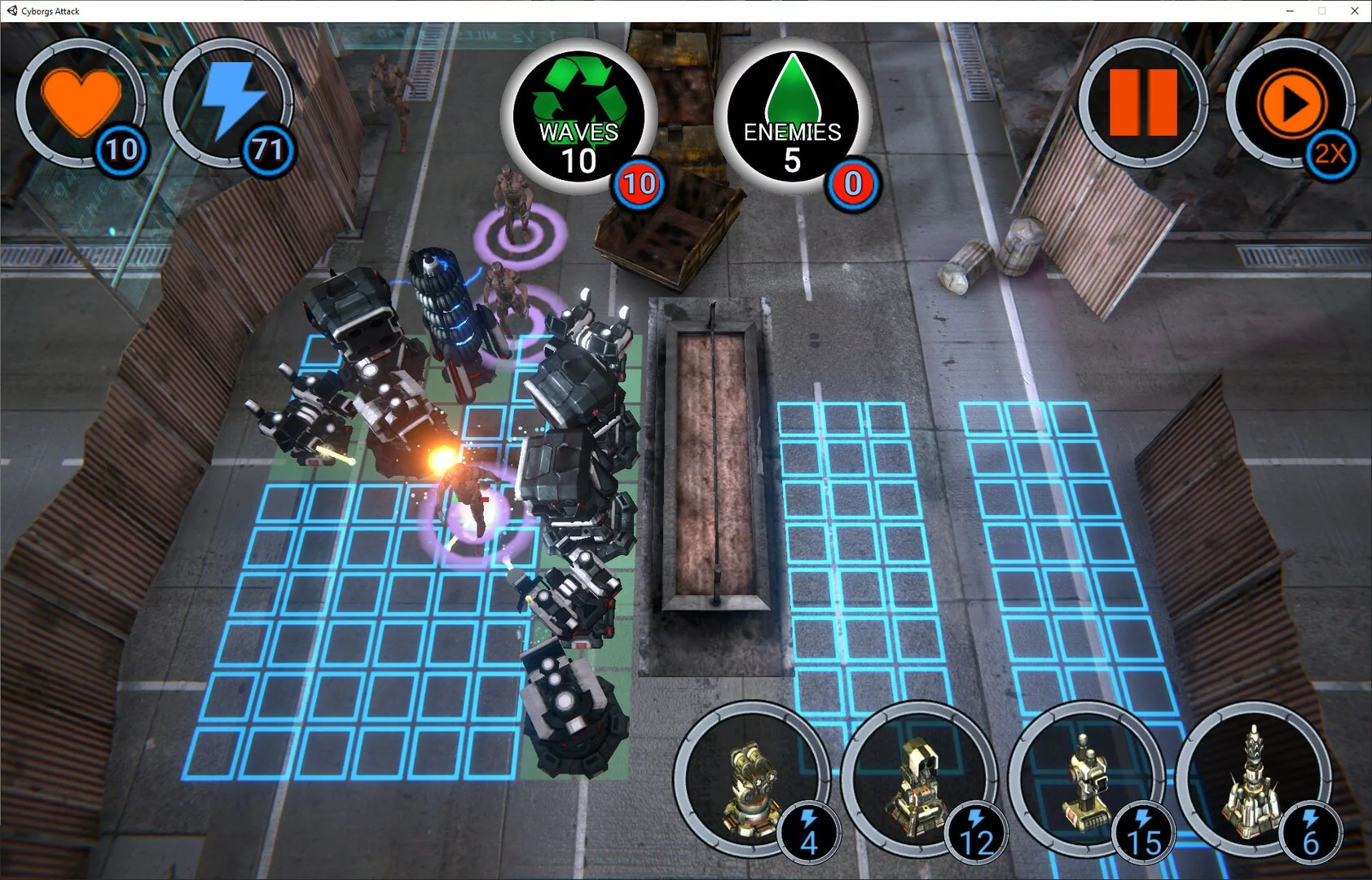 Изображение игры: Cyborgs Attack