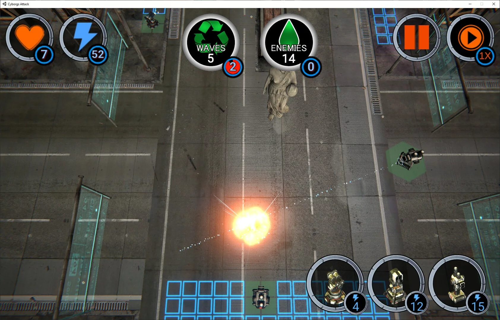 Изображение игры: Cyborgs Attack