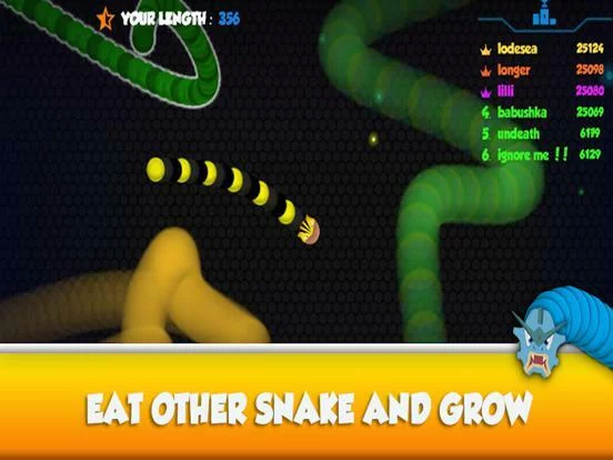 Изображение игры: Snaky .io - MMO Worm Game