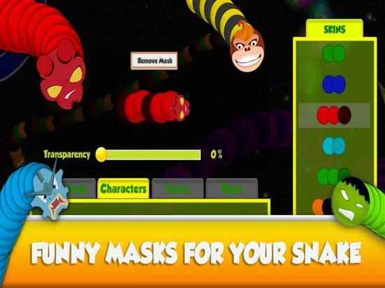 Изображение игры: Snaky .io - MMO Worm Game