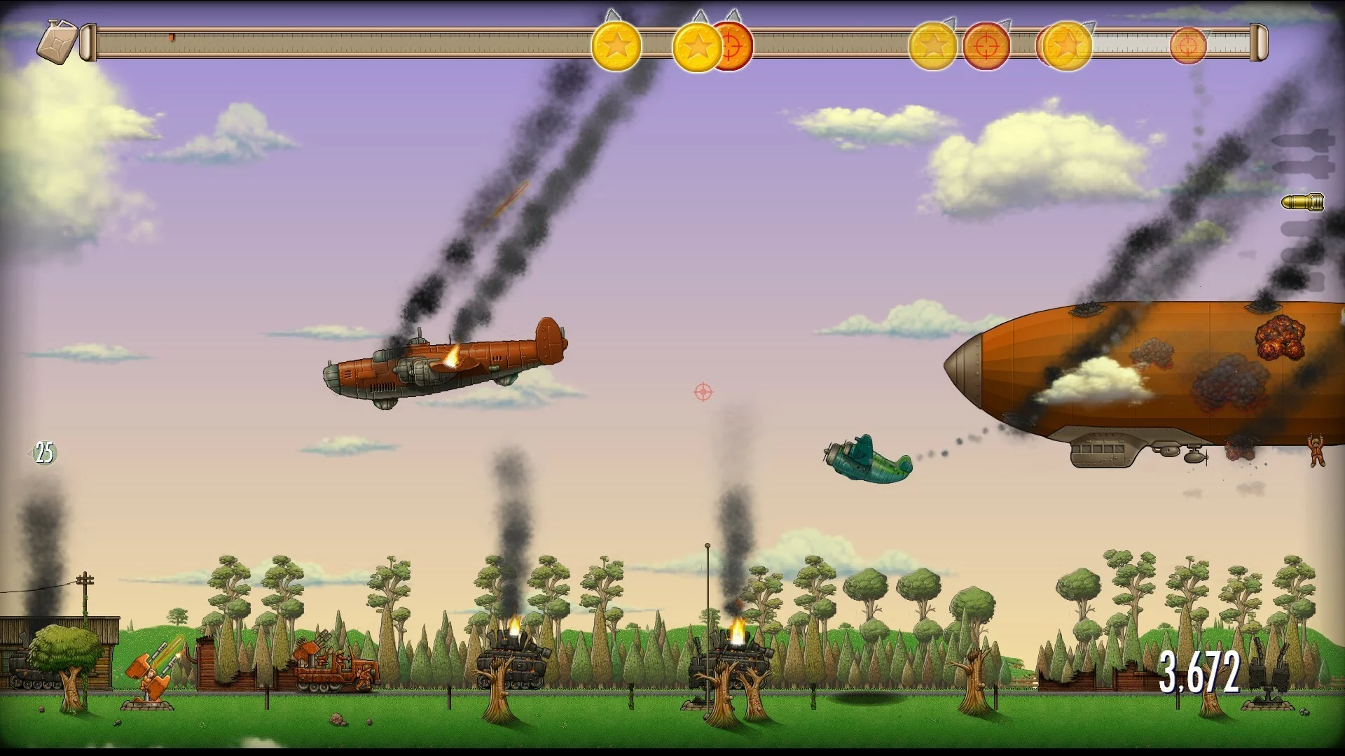 Изображение игры: Rogue Aces Deluxe - 2D aerial combat with local multiplayer deathmatches