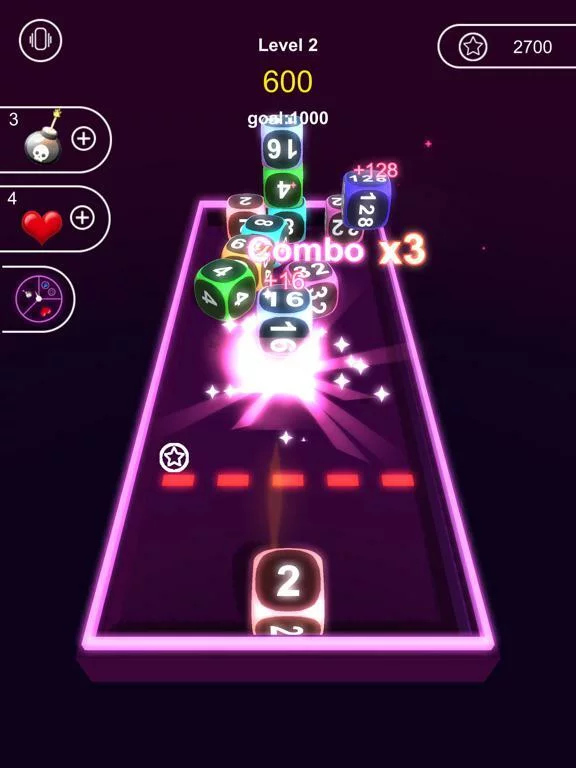 Изображение игры: Neon Cubes 2048