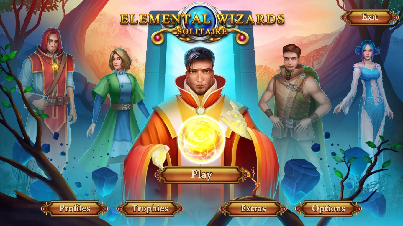 Изображение игры: Solitaire. Elemental Wizards