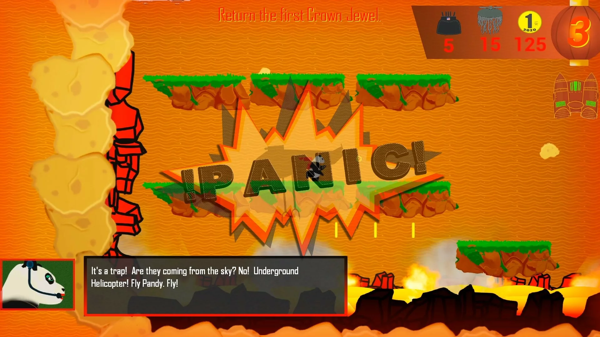 Изображение игры: Rocket Panda Panic