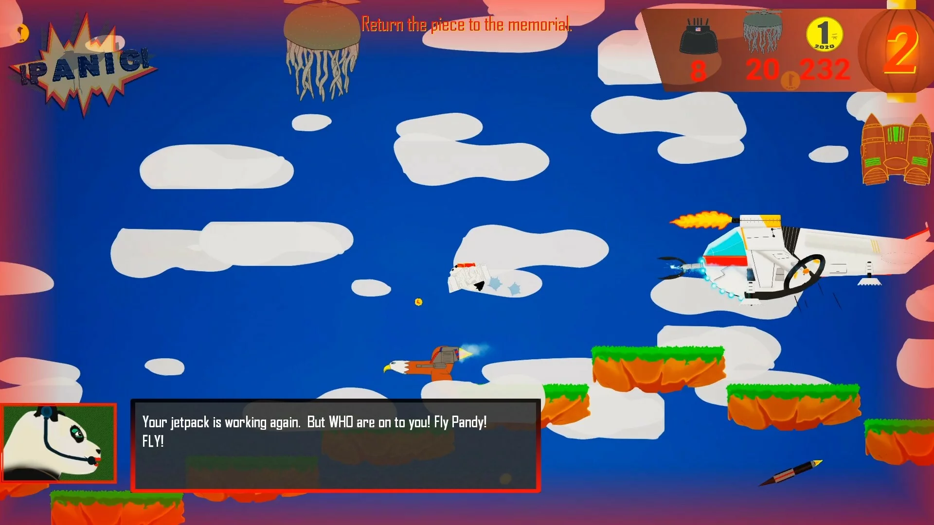 Изображение игры: Rocket Panda Panic
