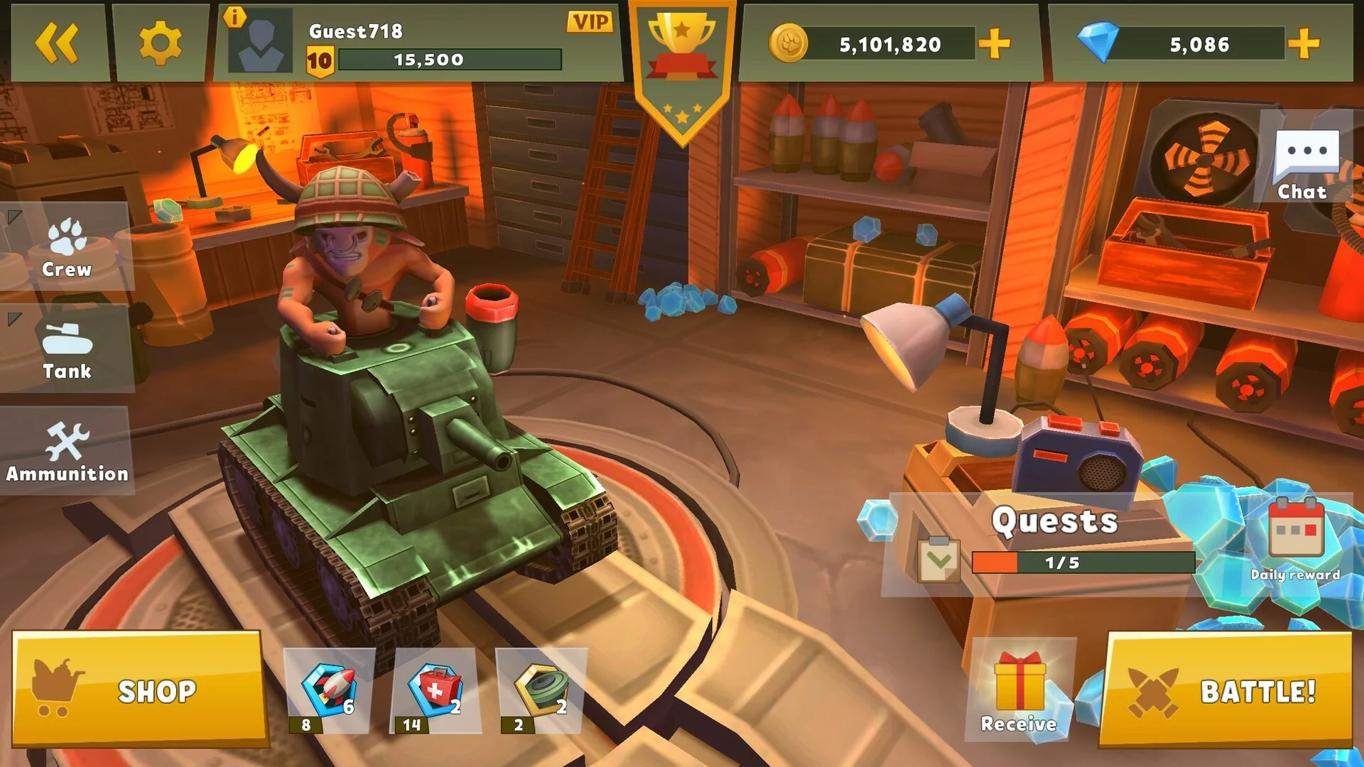 Изображение игры: Zoo War: 3v3 Tank Online Games