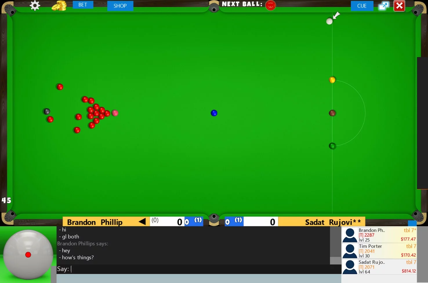 Изображение игры: Flash Snooker Game