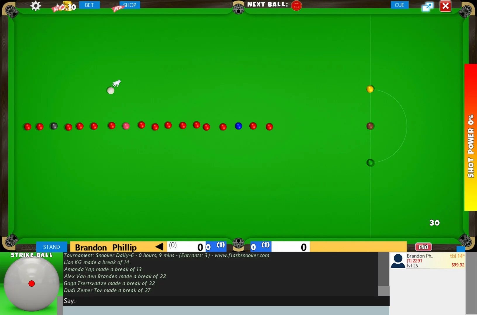 Изображение игры: Flash Snooker Game