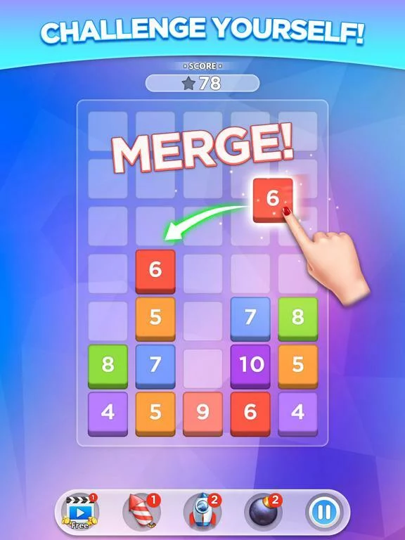 Изображение игры: Merge Number Puzzle.