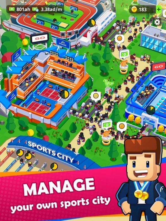 Изображение игры: Sports City Tycoon: Idle Game