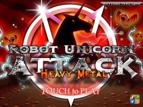 Изображение игры: Robot Unicorn Attack Heavy Metal Edition
