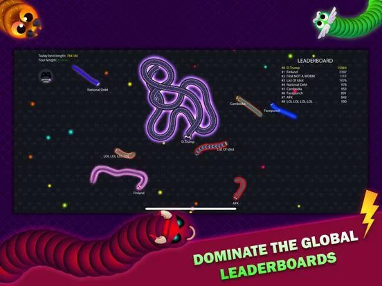 Изображение игры: Worm.io - The Slither Battle