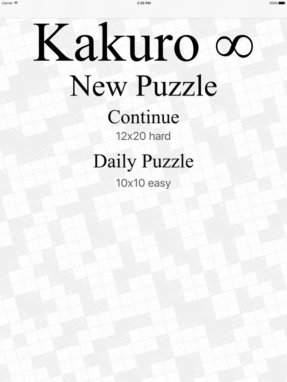 Изображение игры: Kakuro Infinite