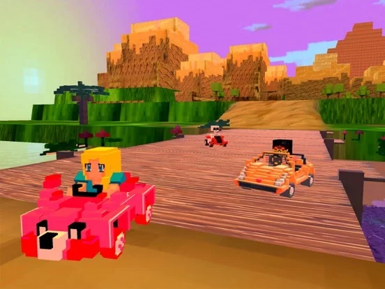 Изображение игры: 3D Super Block Kart - Blocky Pixel Go-Kart Road Racing Game Pro