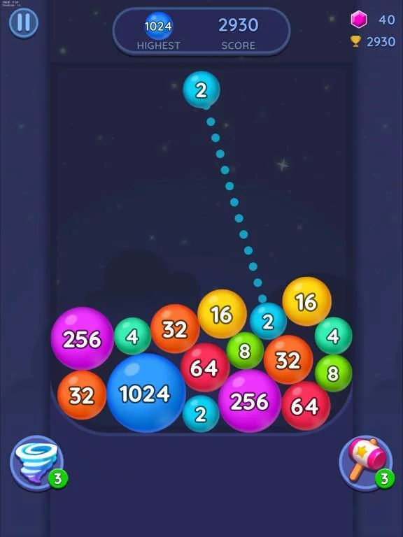 Изображение игры: 2048 Merge Bubbles!