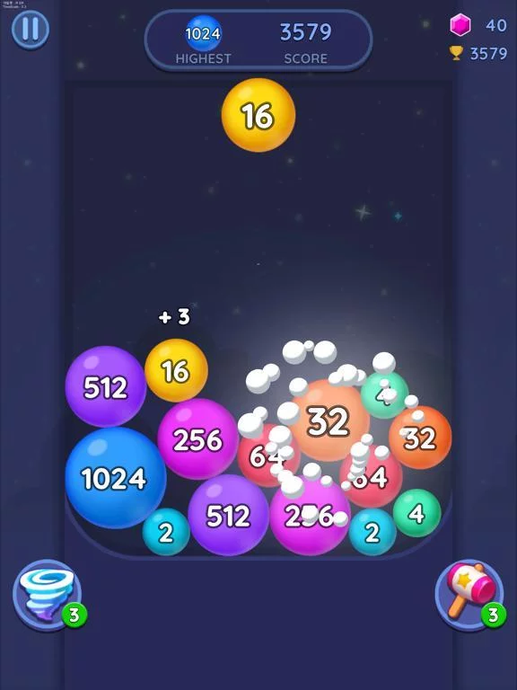 Изображение игры: 2048 Merge Bubbles!