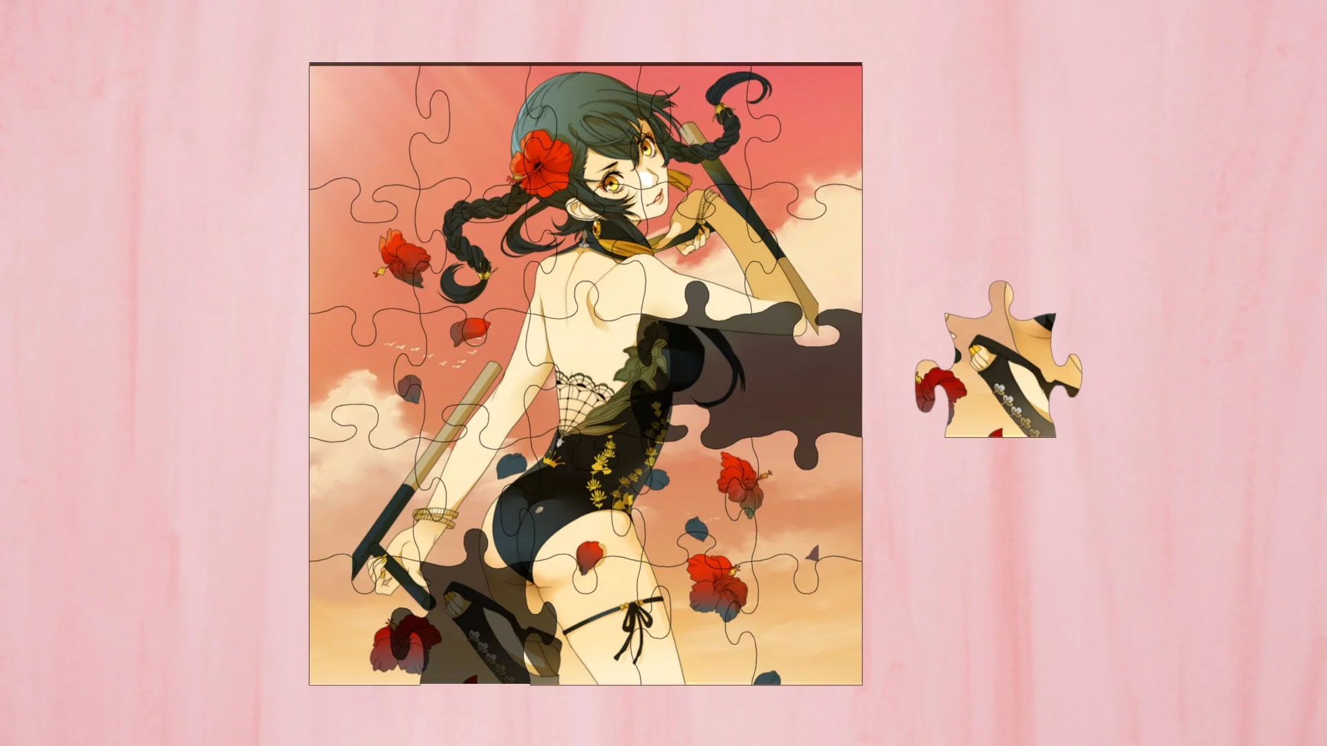 Изображение игры: Anime Girls Mini Jigsaw Puzzles