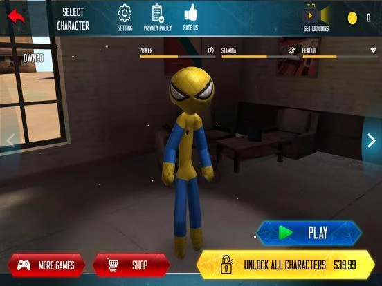 Изображение игры: Spider Stickman Rope Hero