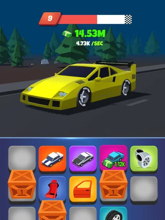 Изображение игры: Night Race - Idle Car Merger