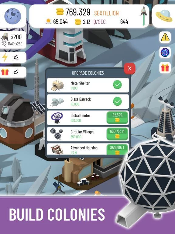 Изображение игры: Space Colony: Idle
