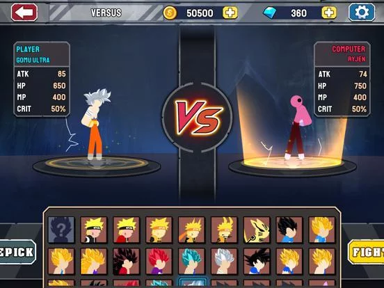 Изображение игры: Stickman Warriors Fight