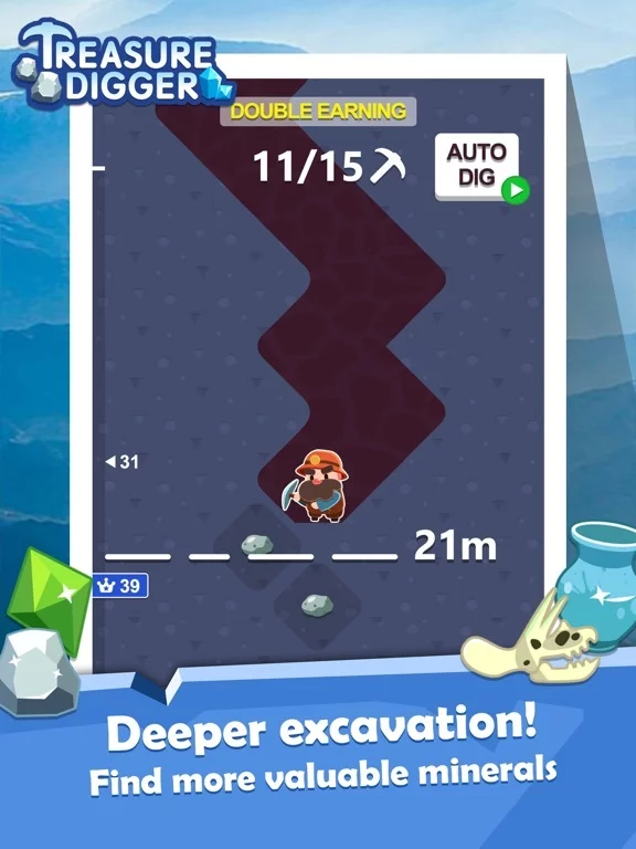 Изображение игры: Treasure Digger:Miner!