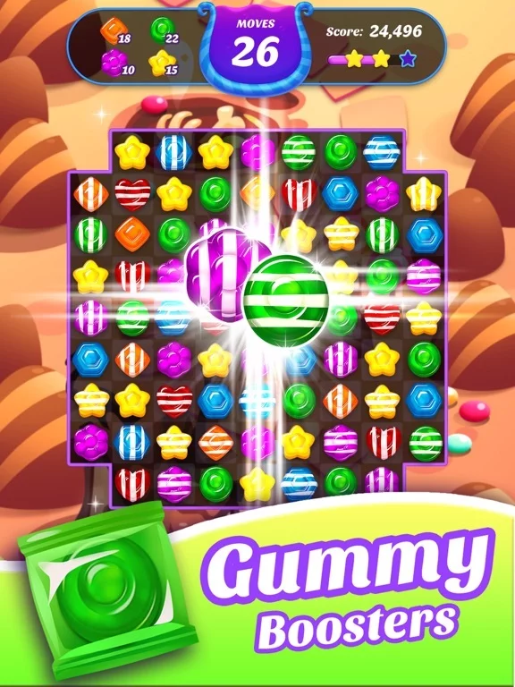 Изображение игры: Gummy Candy Blast！Match 3 Game