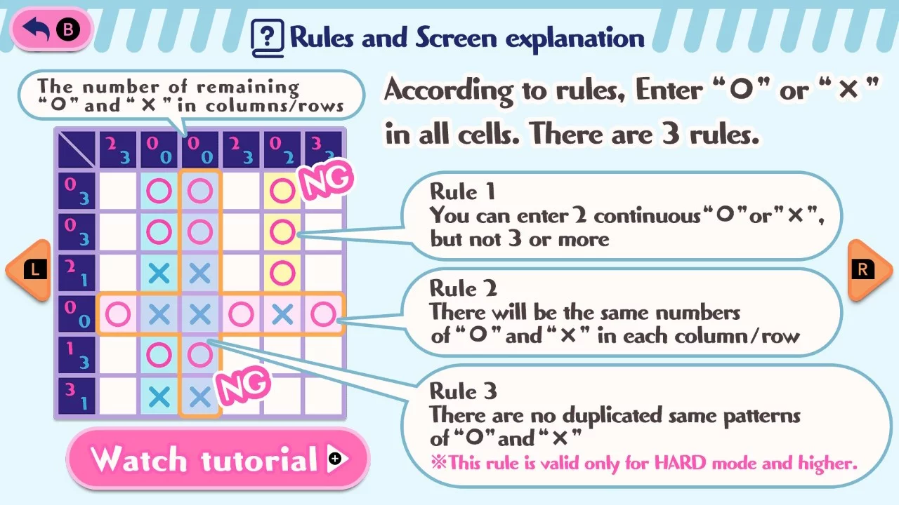 Изображение игры: 〇× LOGIC PUZZLE 1000 !