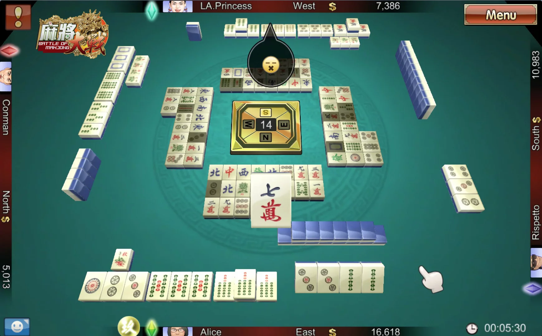 Изображение игры: The Battle Of Mahjong