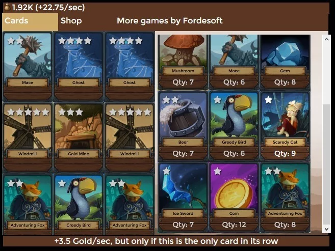 Изображение игры: Creature Card Idle
