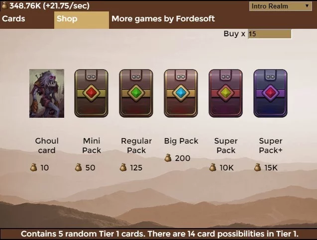 Изображение игры: Creature Card Idle