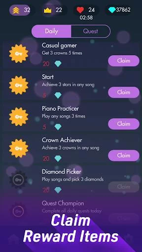 Изображение игры: Piano Solo - Classical Magic Game White Tiles 4