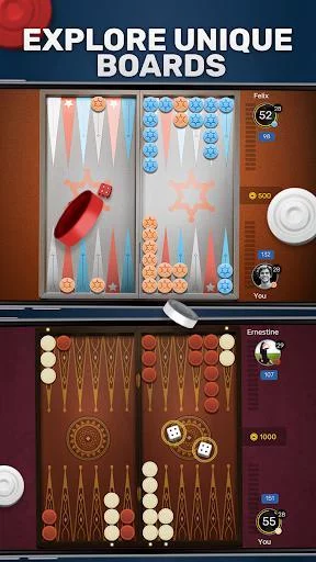 Изображение игры: Free Backgammon Go: Best online dice & board games