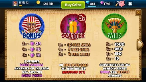 Изображение игры: Pharaoh Slots Free Casino Game