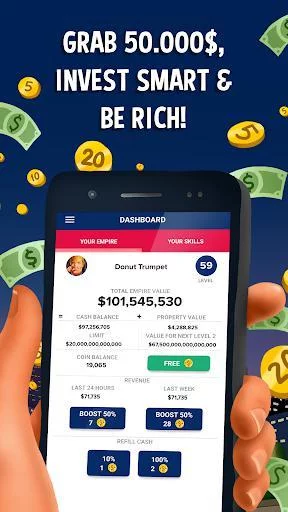 Изображение игры: Donut Trumpet Tycoon Realestate Investing Game